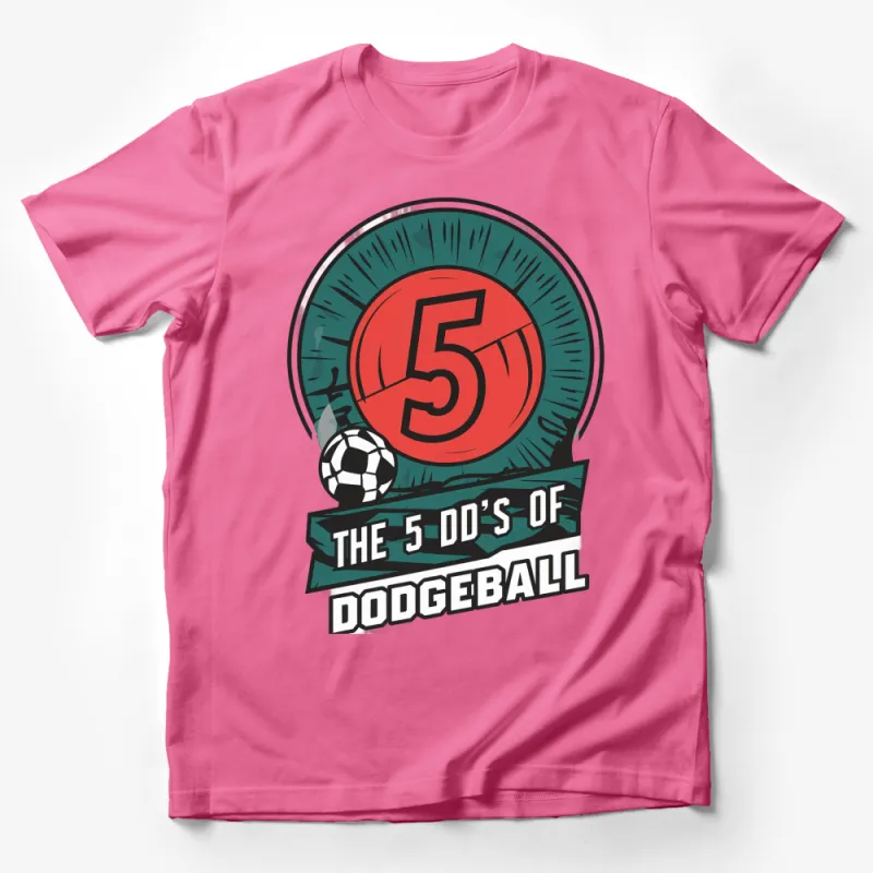 Dodgeball and Soccer Themed T-Shirt, Fun Sports Graphic Tee for All Ages Male T-Shirt