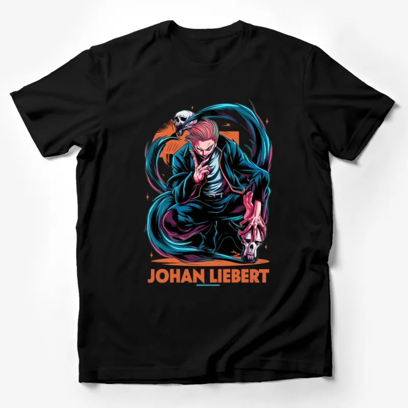 Johan Liebert Graphic T-Shirt, Vivid Colors Anime Design, Unique Manga Art Tee Male T-Shirt