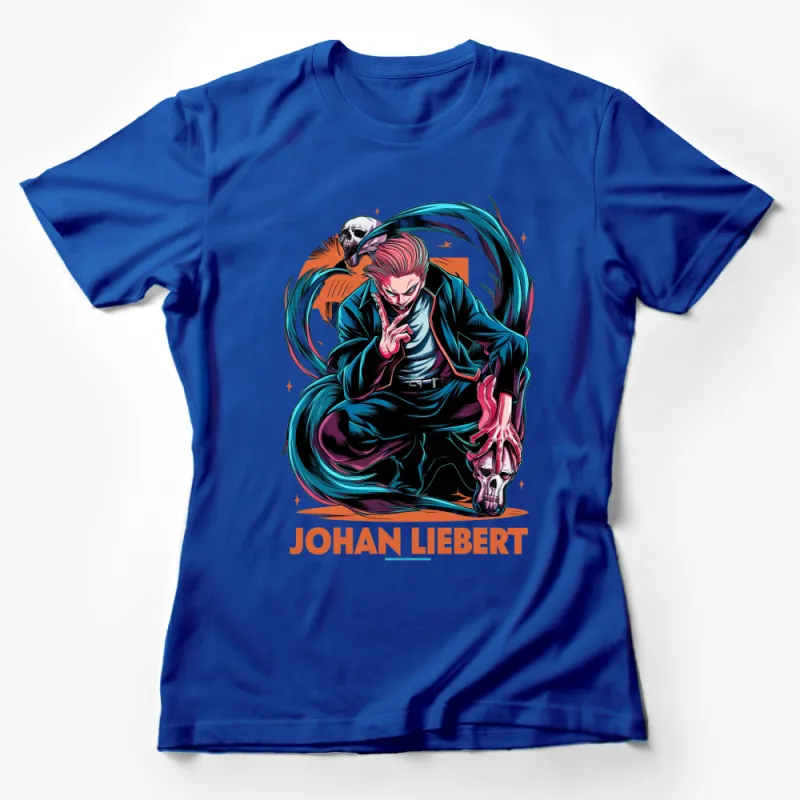 Johan Liebert Graphic T-Shirt, Vivid Colors Anime Design, Unique Manga Art Tee Female T-Shirt