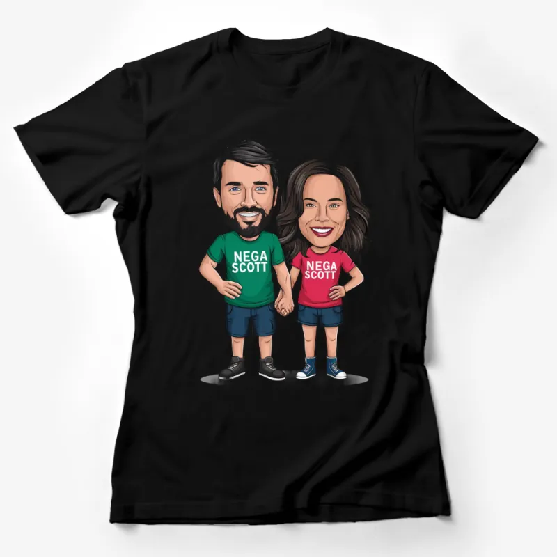 Nega Scott Couple T-Shirt, Funny Cartoon Character Tee, His and Hers Matching Shirts Female T-Shirt