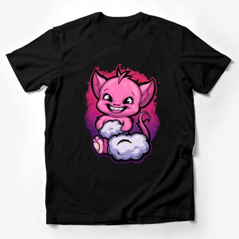 Cute Pink Monster Cartoon T-Shirt, Adorable Creature Graphic Tee, Unique Character Illustration, Unisex Shirt for All Ages Male T-Shirt