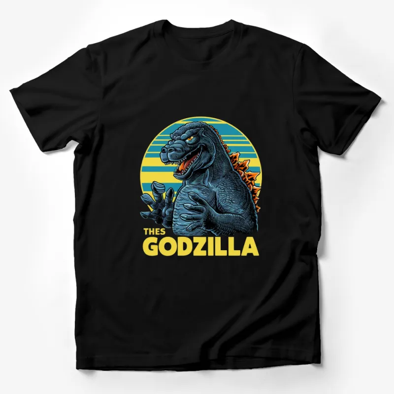 Retro Godzilla Graphic T-Shirt, Vintage Monster Movie Fan Tee, Cool Pop Culture Apparel, Unisex Male T-Shirt