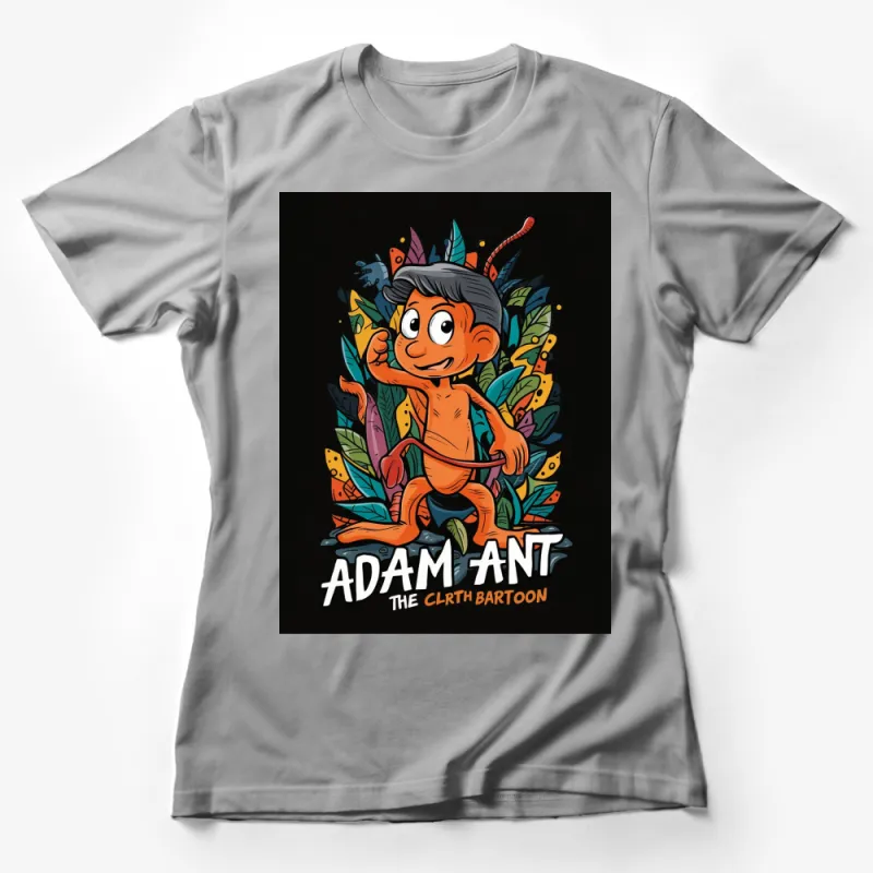 Adam Ant Cartoon Character T-Shirt, Jungle Theme, Colorful Graphic Tee, Unisex Female T-Shirt