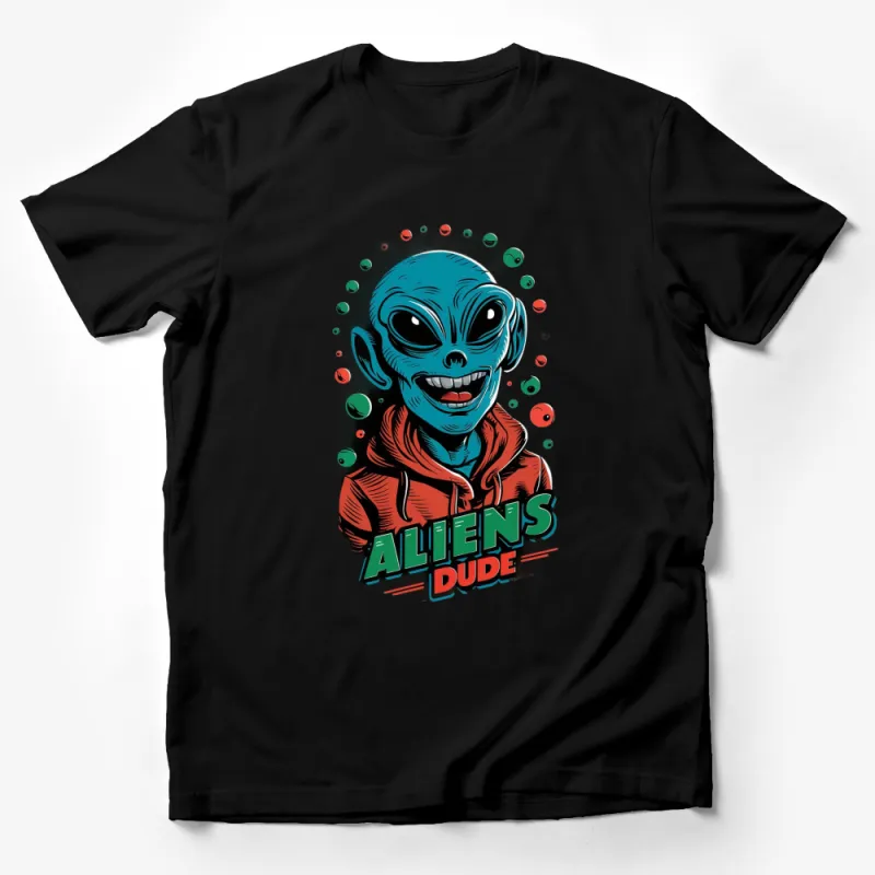 Unique Alien Dude Graphic T-Shirt, Cool Extraterrestrial Character Tee, Unisex Casual Wear Male T-Shirt