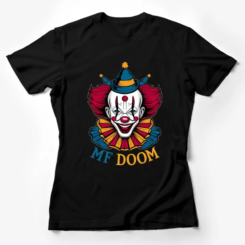 MF DOOM Inspired Clown Graphic T-Shirt, Bold Colorful Unisex Tee, Hip-Hop Style Casual Wear Female T-Shirt