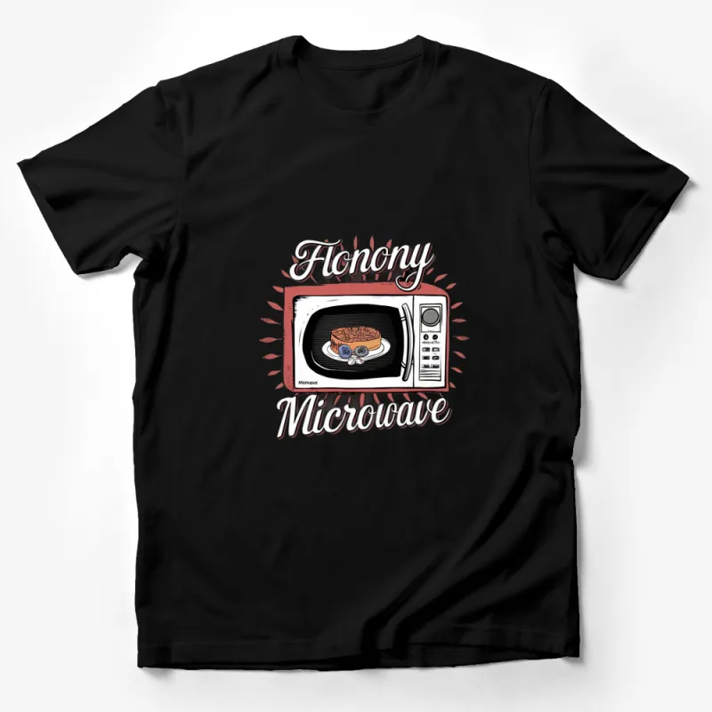 Retro Microwave and Pancake Graphic Tee, Vintage Style T-Shirt, Unique Foodie Shirt Male T-Shirt