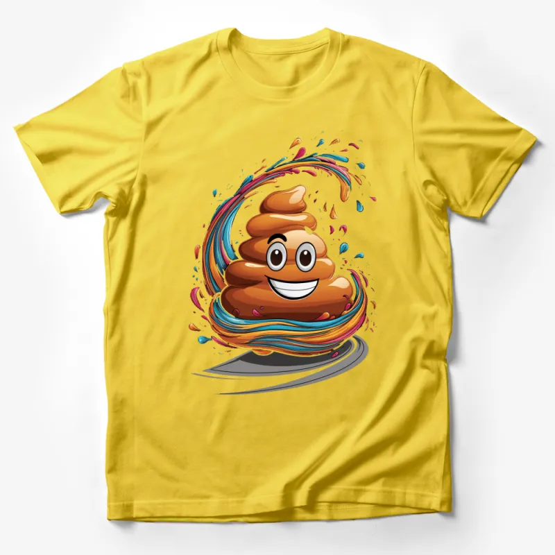 Funny Poop Emoji T-Shirt, Colorful Swirl Design, Cute Poop Cartoon Shirt, Unisex Graphic Tee Male T-Shirt