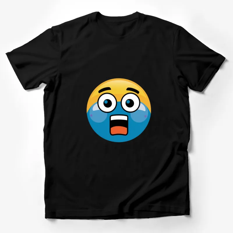 Shocked Emoji Face T-Shirt, Colorful Emoji Expression Tee, Unisex Graphic Shirt for All Ages Male T-Shirt