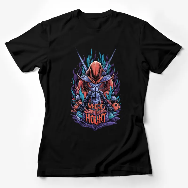 Unique Haunt Skull T-Shirt, Mystical Flames and Crystals, Bold Graphic Tee, Unisex Fashion Female T-Shirt