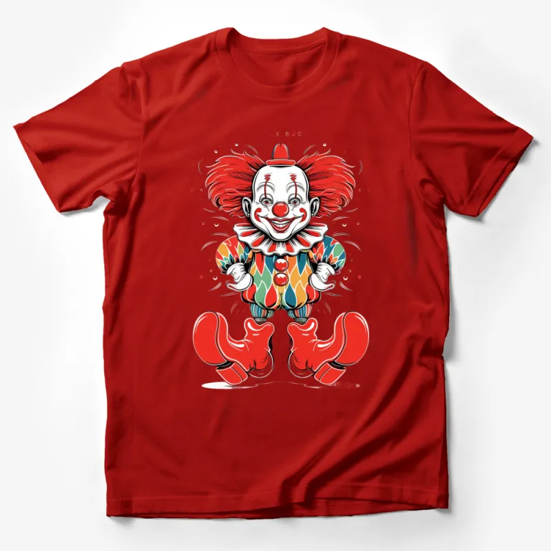 Colorful Clown T-Shirt, Vintage Circus Clown Graphic Tee, Unisex Clown Face Shirt, Retro Carnival Clothing, Gift for Clown Lovers Male T-Shirt