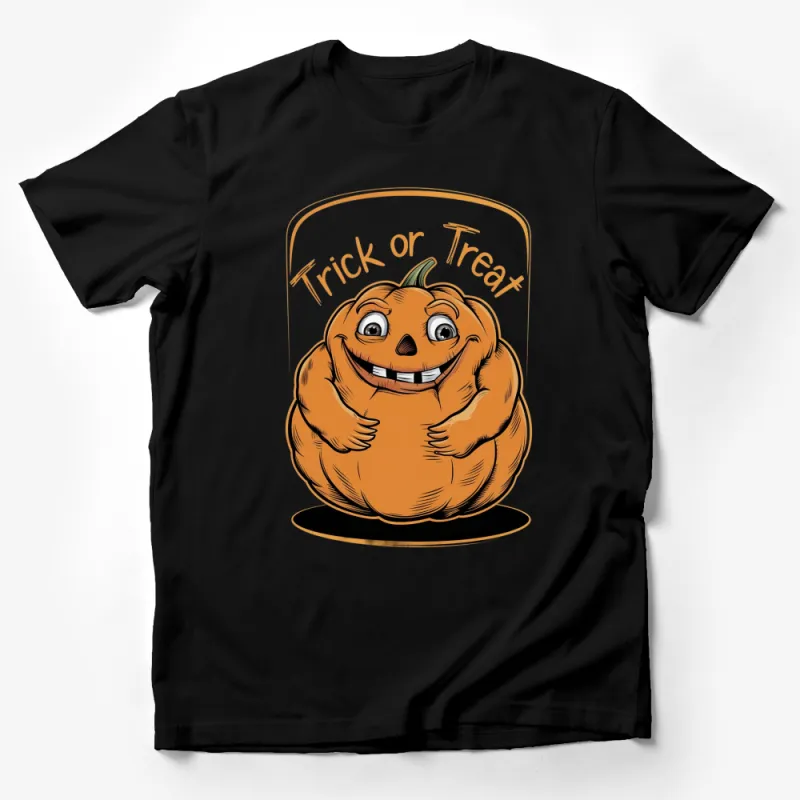 Cute Pumpkin Trick or Treat Halloween T-Shirt, Fall Festival Graphic Tee, Spooky Fun Apparel for All Ages Male T-Shirt