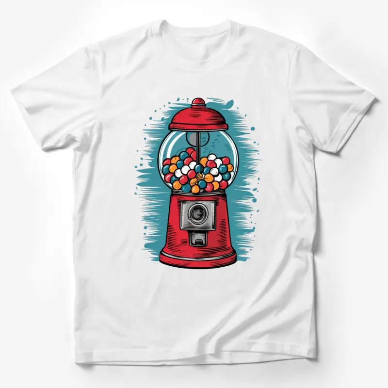 Vintage Gumball Machine T-Shirt, Retro Candy Dispenser Tee, Unique Graphic Shirt for Men and Women Male T-Shirt