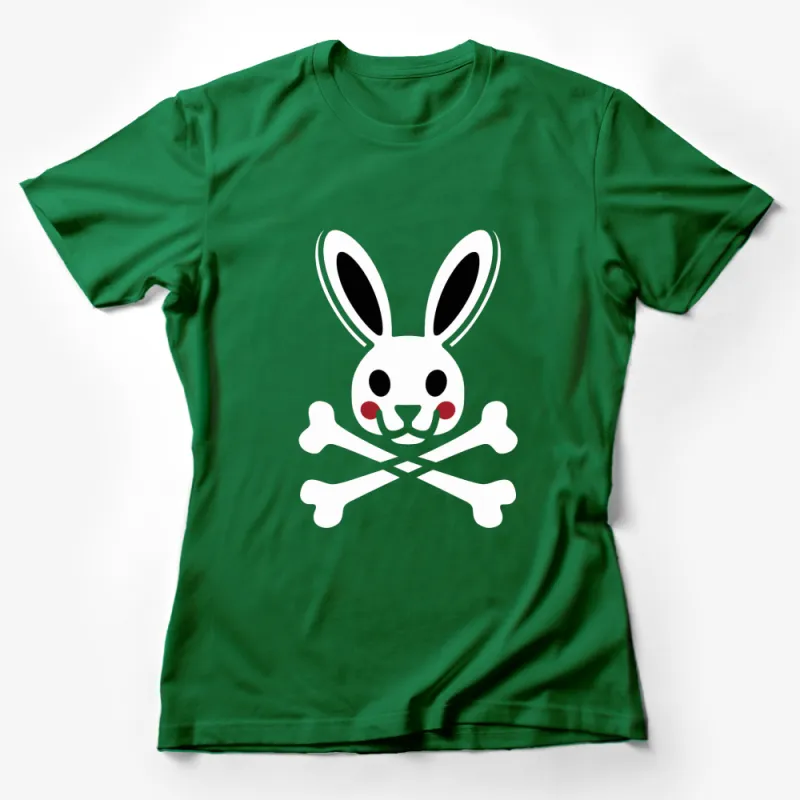 Gothic Bunny Skull T-Shirt, Creepy Cute Rabbit Crossbones, Unique Punk Graphic Tee, Unisex Shirt for All Ages Female T-Shirt