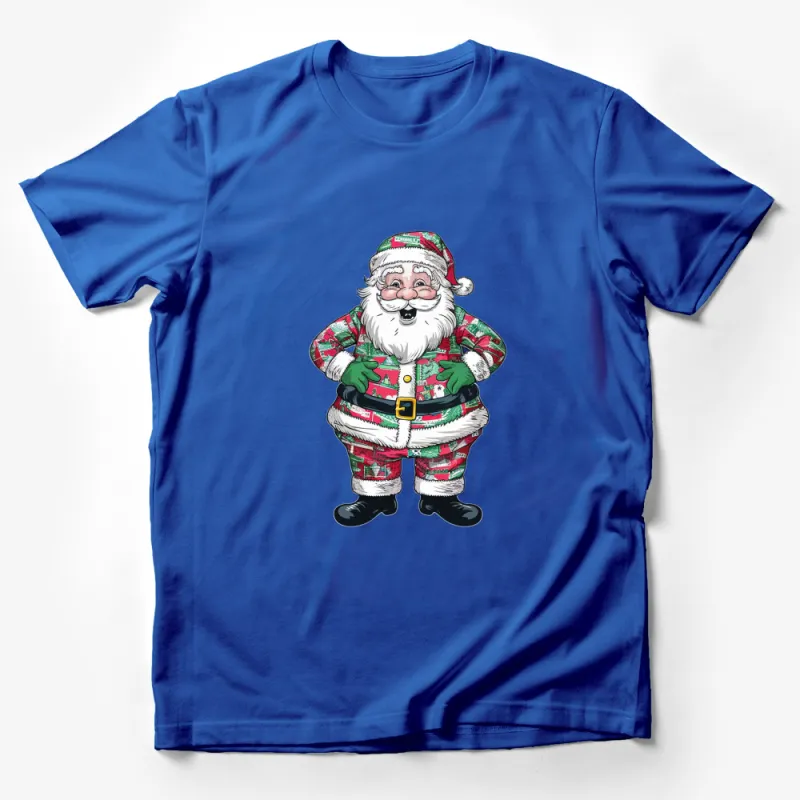 Festive Santa Claus Christmas T-Shirt, Holiday Graphic Tee, Fun Xmas Apparel for All Ages Male T-Shirt