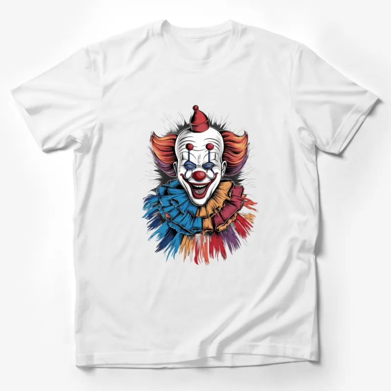 Clown Graphic T-Shirt, Colorful Clown Face Illustration, Unisex Clown Art Tee, Creepy Cute Clown Shirt, Gift for Clown Lovers Male T-Shirt