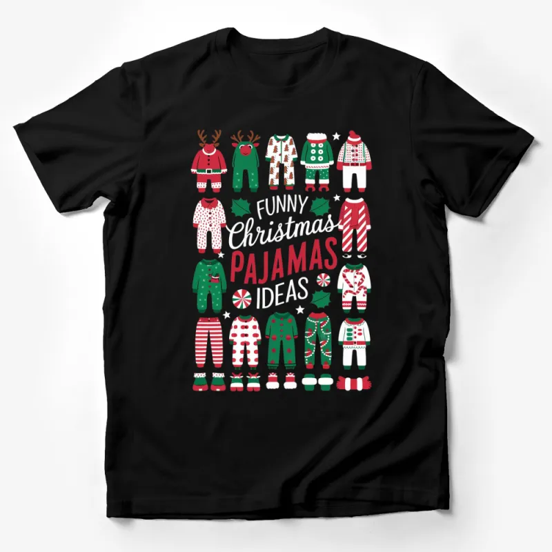 Funny Christmas Pajamas Ideas T-Shirt, Festive Holiday Apparel for Family Male T-Shirt