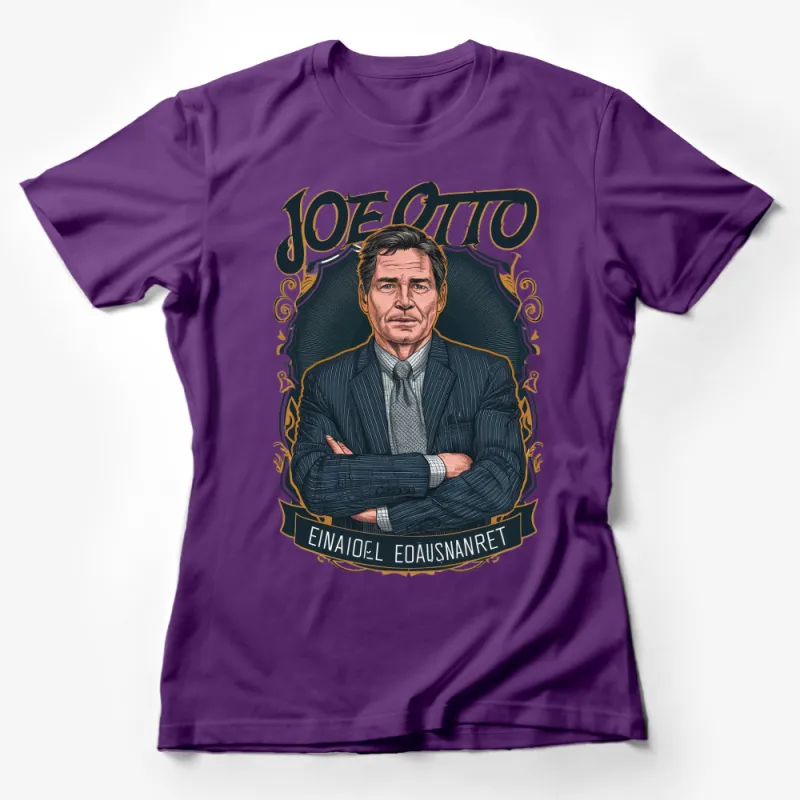 Vintage Joe Otto Portrait T-Shirt, Classic Gentleman Graphic Tee, Unique Artwork Shirt Female T-Shirt