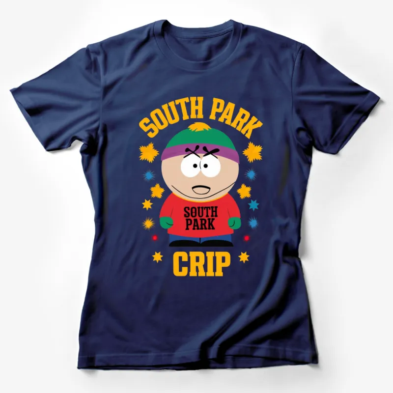 South Park Crip Cartoon Character T-Shirt, Colorful Graphic Tee, Unisex Casual Top Female T-Shirt