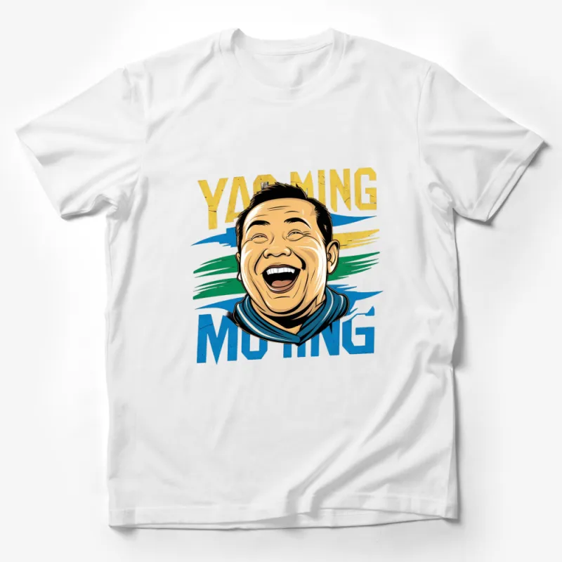 Yao Ming Meme T-Shirt, Fun Graphic Tee, Colorful Cartoon Portrait, Humorous Casual Wear Male T-Shirt