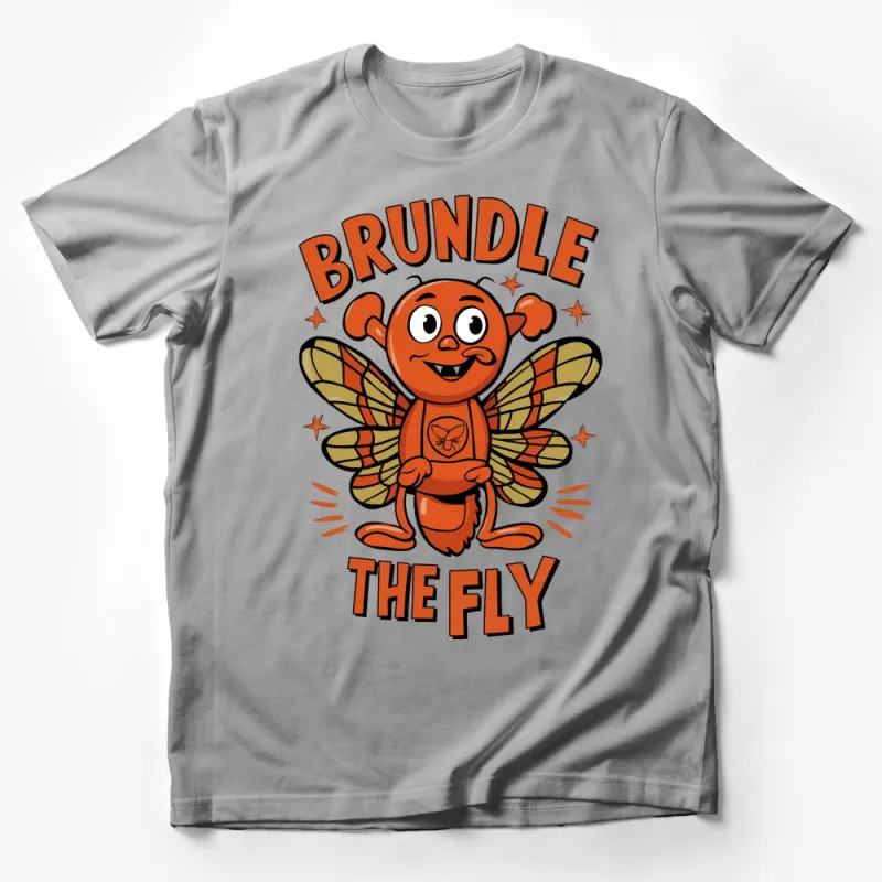 Brundle The Fly Cartoon Character T-Shirt, Fun Graphic Tee, Bold Orange Insect Shirt Male T-Shirt