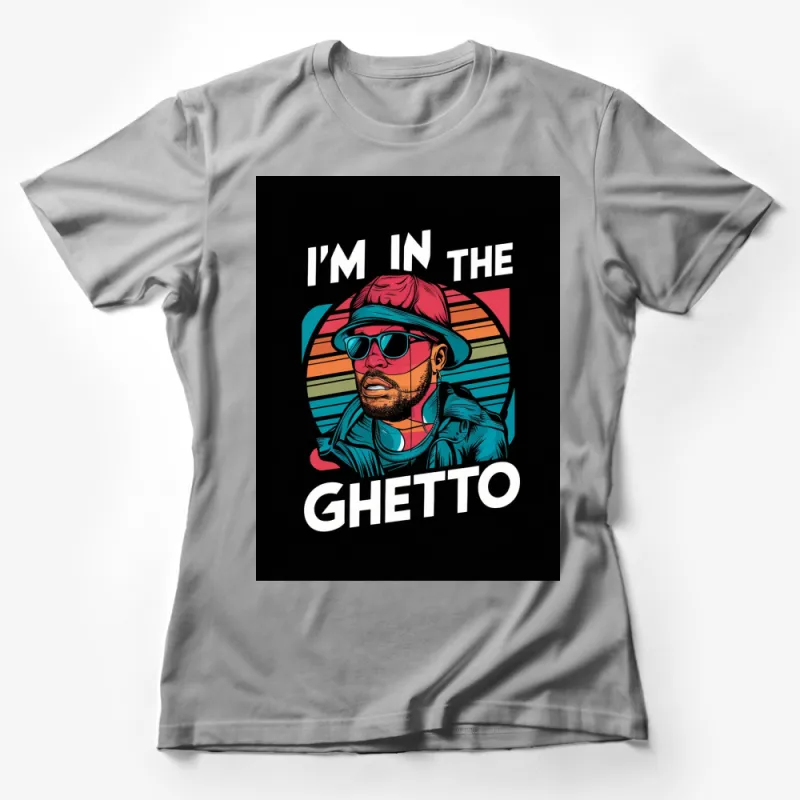 Retro Urban Style T-Shirt, Colorful Ghetto Graphic, Men's Hipster Fashion Top Female T-Shirt