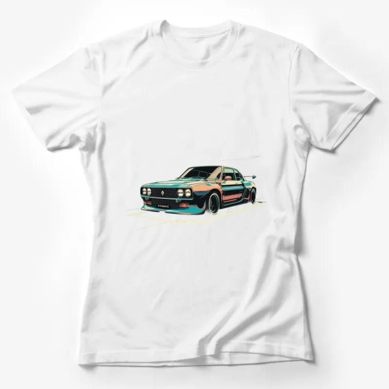 Vintage Car Graphic Tee, Classic Sports Car Illustration, Retro Style T-Shirt, Cool Automobile Design Female T-Shirt