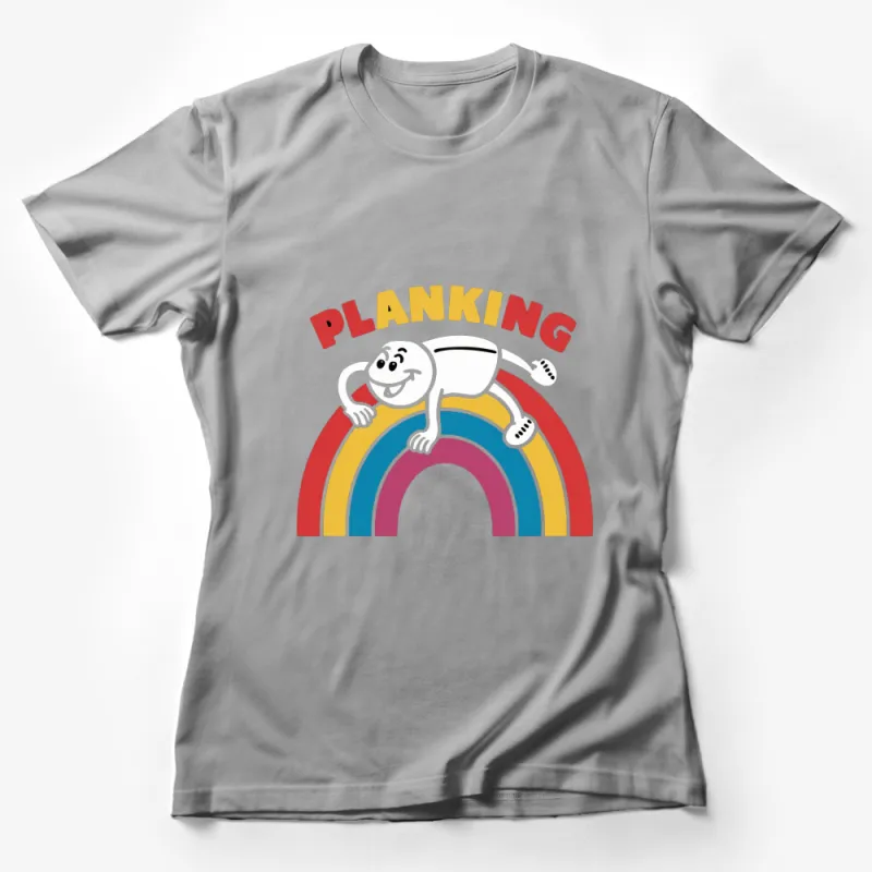 Planking Egg on Rainbow Graphic T-Shirt, Funny Egg Lover Tee, Colorful Casual Shirt Female T-Shirt