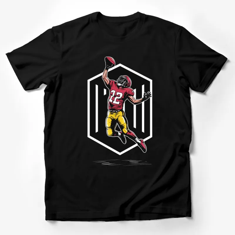 Men's Vintage Football Player T-Shirt, Classic American Sport Design Tee, Gift for Sports Fans Male T-Shirt