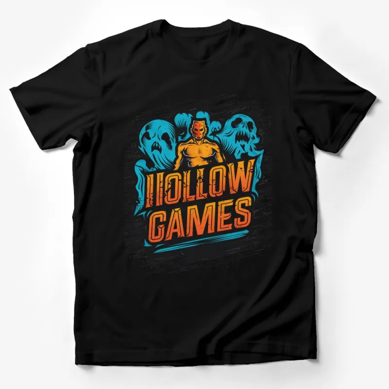 Hollow Games Graphic T-Shirt, Cool Masked Wrestler Design, Vibrant Colors, Unisex Apparel Male T-Shirt