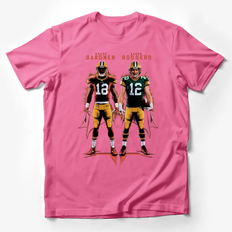 Sports Fan T-Shirt, Football Quarterback and Player, Number 12 Jersey Tee, Unique Graphic Design Male T-Shirt