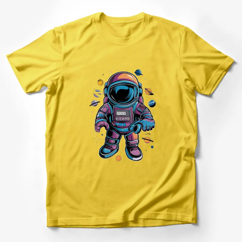 Colorful Astronaut T-Shirt, Space Explorer Graphic Tee, Men's Women's Unisex Shirt, Unique Cosmic Apparel Male T-Shirt