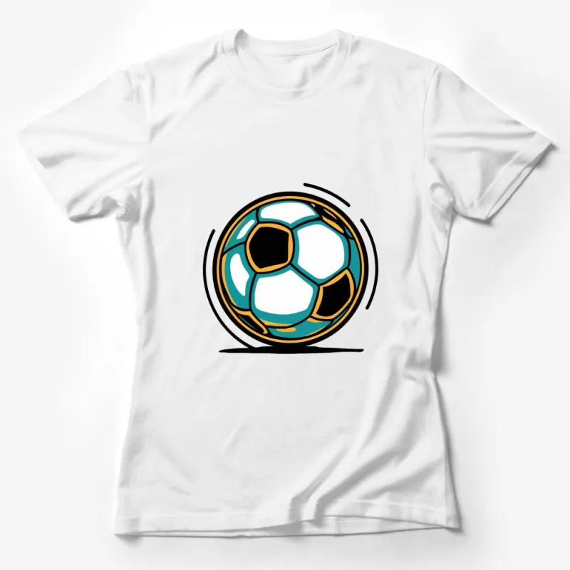 Vibrant Soccer Ball Graphic T-Shirt, Colorful Sports Tee for All Ages, Unisex Football Shirt Female T-Shirt