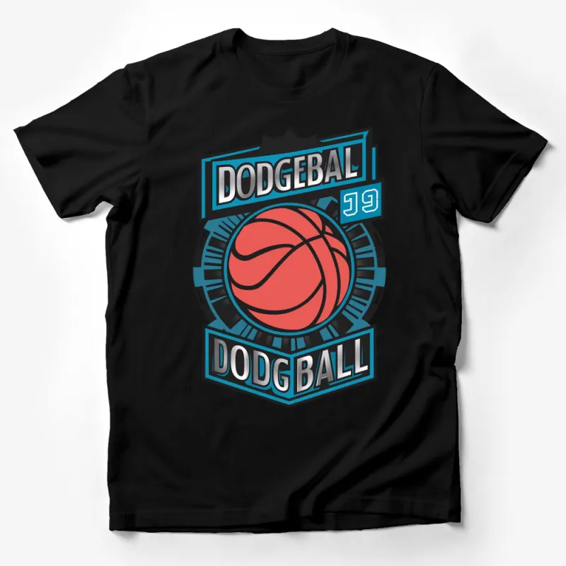 Retro Dodgeball Emblem T-Shirt, Vintage Sports Graphic Tee, Athletic Casual Style, Men and Women Male T-Shirt