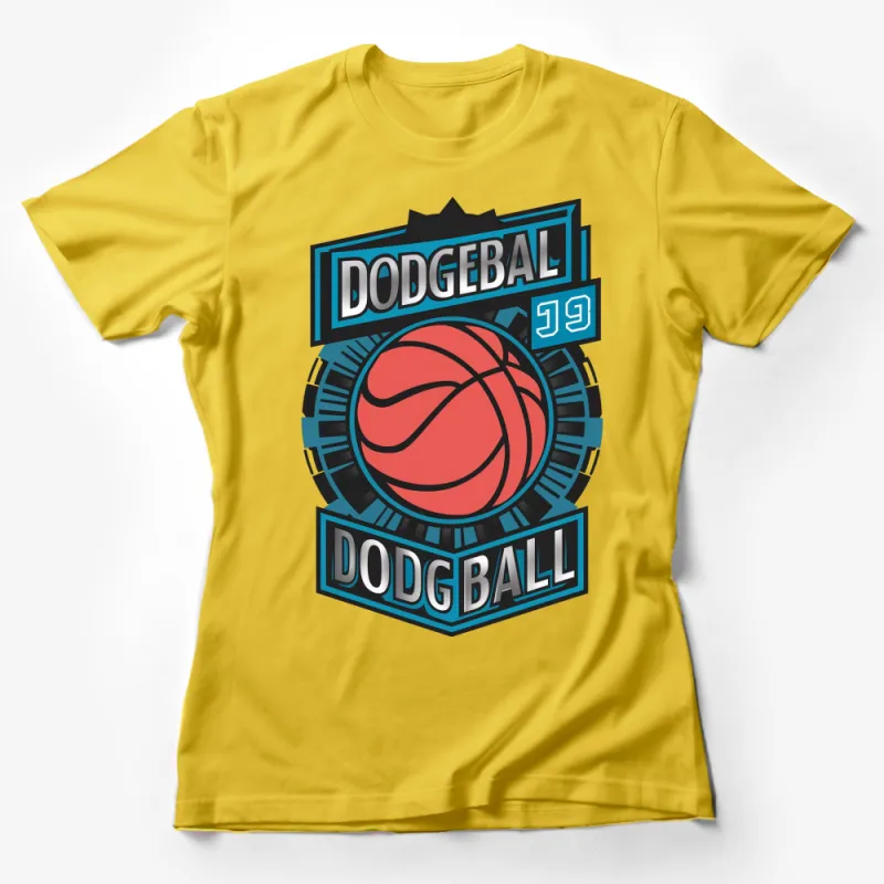 Retro Dodgeball Emblem T-Shirt, Vintage Sports Graphic Tee, Athletic Casual Style, Men and Women Female T-Shirt