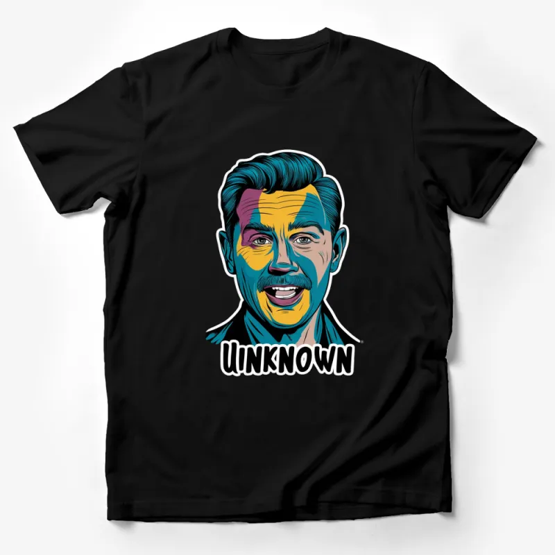 Pop Art Inspired Unknown Man Graphic T-Shirt, Colorful Vintage Portrait Tee, Bold Face Design Shirt, Men's Fashion Male T-Shirt