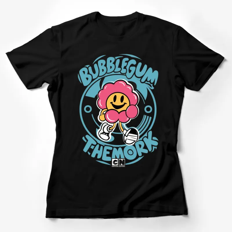 Bubblegum Memory Cartoon T-Shirt, Classic Animated Character Shirt, Fun Kid and Adult Apparel Female T-Shirt