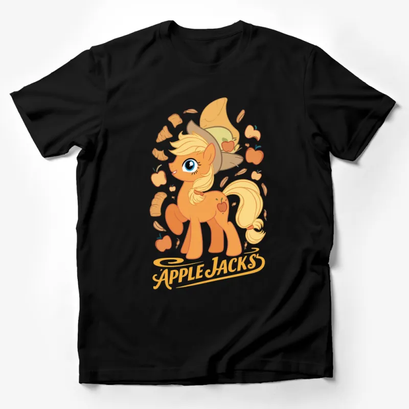 Apple Jacks Cartoon Pony T-Shirt, Cute Magical Horse Tee, Children's, adults Apparel, Unique Gift Idea Male T-Shirt