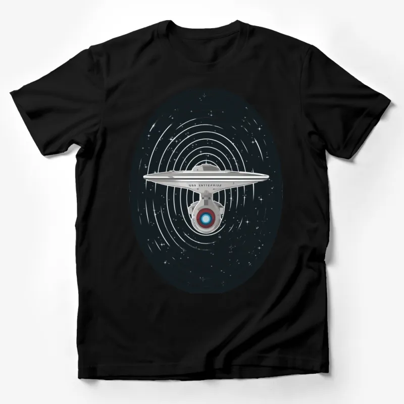 Starship Enterprise Graphic T-Shirt, Sci-Fi Space Ship Tee, Nerd Culture Apparel, Unisex Adult Clothing Male T-Shirt