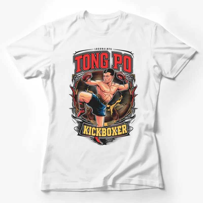 Kickboxer Tong Po Graphic T-Shirt, Martial Arts Movie Fan Apparel, Unique Fight Design Tee Female T-Shirt