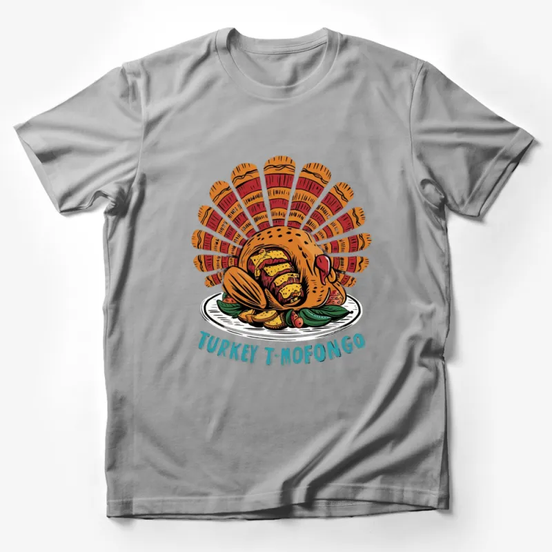 Turkey Mofongo Themed T-Shirt, Colorful Feast Graphic Tee, Unique Food Illustration Shirt Male T-Shirt