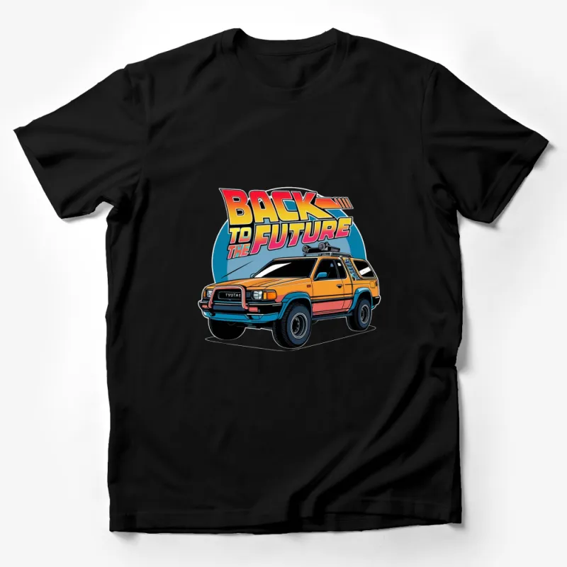 Retro 80s Movie Inspired T-Shirt - Classic Orange Truck Graphic - Back to The Future Fan Apparel Male T-Shirt