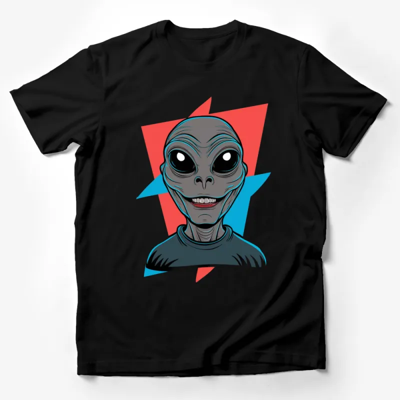 Alien Graphic T-shirt, Cool Extraterrestrial Head Design, Fun Outer Space Tee, Unisex Male T-Shirt