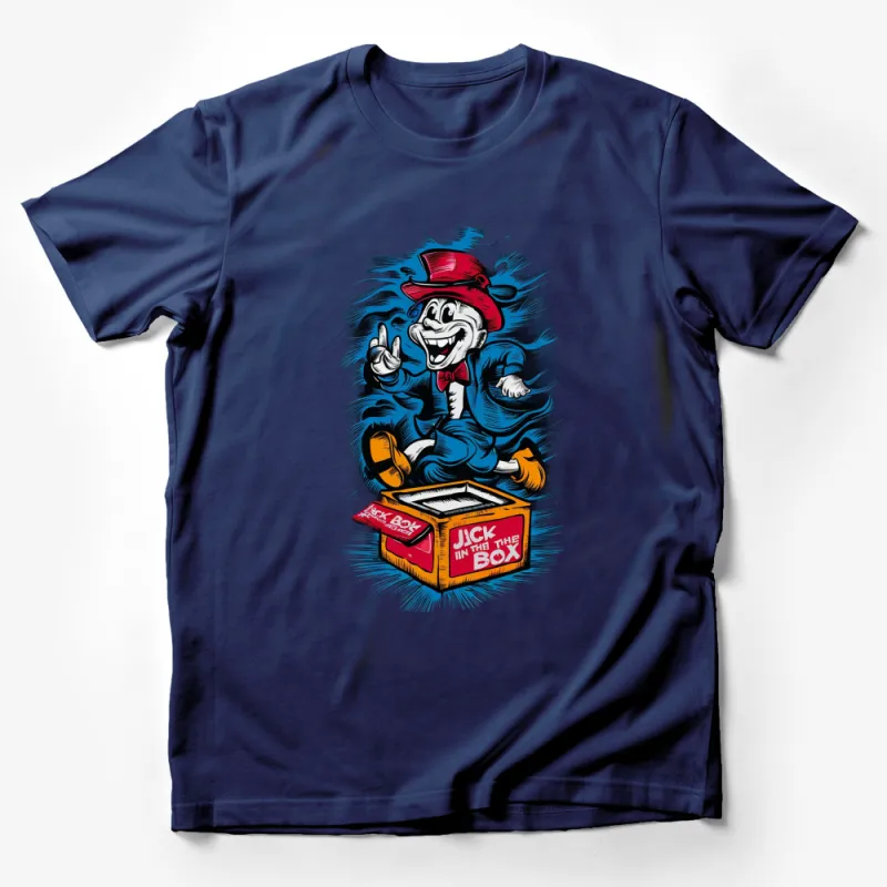 Vintage Jack in the Box Cartoon T-Shirt, Classic Retro Style Graphic Tee, Unique Gift Male T-Shirt