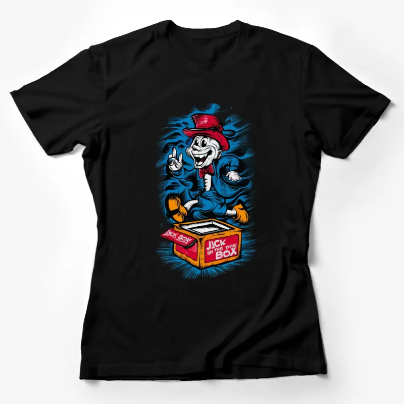 Vintage Jack in the Box Cartoon T-Shirt, Classic Retro Style Graphic Tee, Unique Gift Female T-Shirt