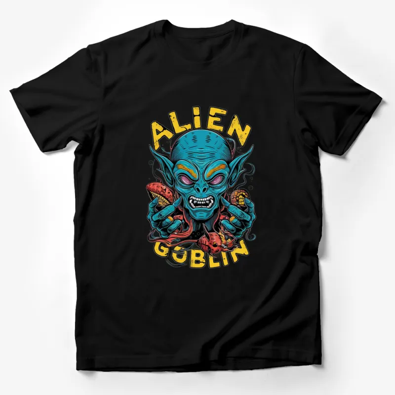 Alien Goblin Graphic T-Shirt, Colorful Extraterrestrial Design, Unisex Sci-Fi Tee Male T-Shirt