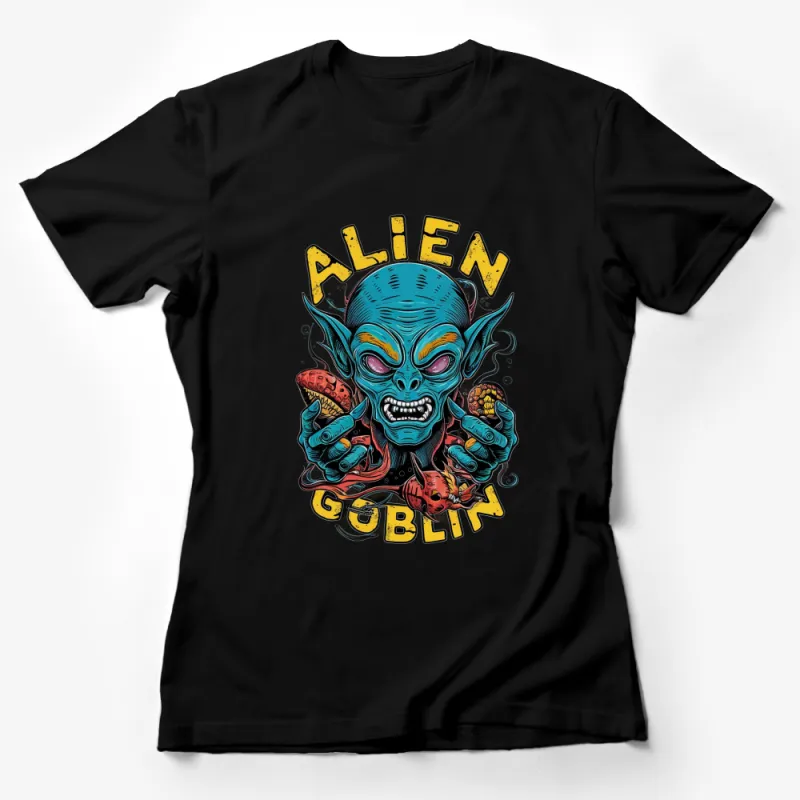 Alien Goblin Graphic T-Shirt, Colorful Extraterrestrial Design, Unisex Sci-Fi Tee Female T-Shirt