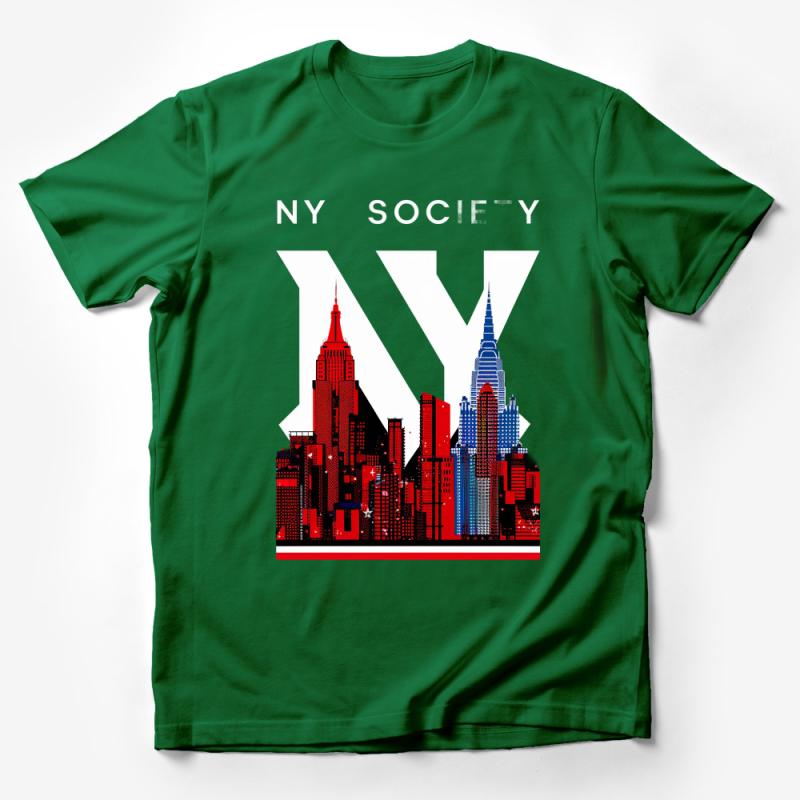 New York Skyline T-Shirt, Urban Chic NY Society Graphic Tee, Trendy Cityscape Top, Unisex Adult Apparel Male T-Shirt