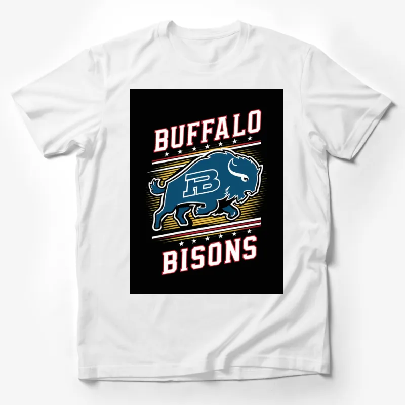 Buffalo Bisons Sports Team Logo T-Shirt, Retro Style Graphic Tee, Black Male T-Shirt