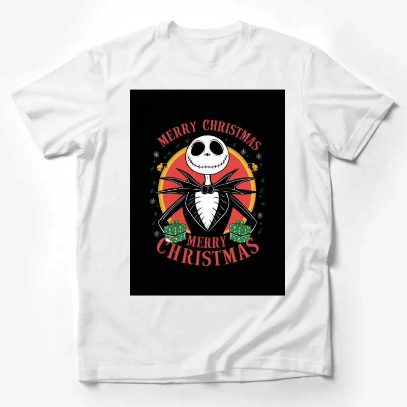 Jack Skellington Merry Christmas T-Shirt, Nightmare Before Christmas Holiday Tee, Unisex Gift Male T-Shirt