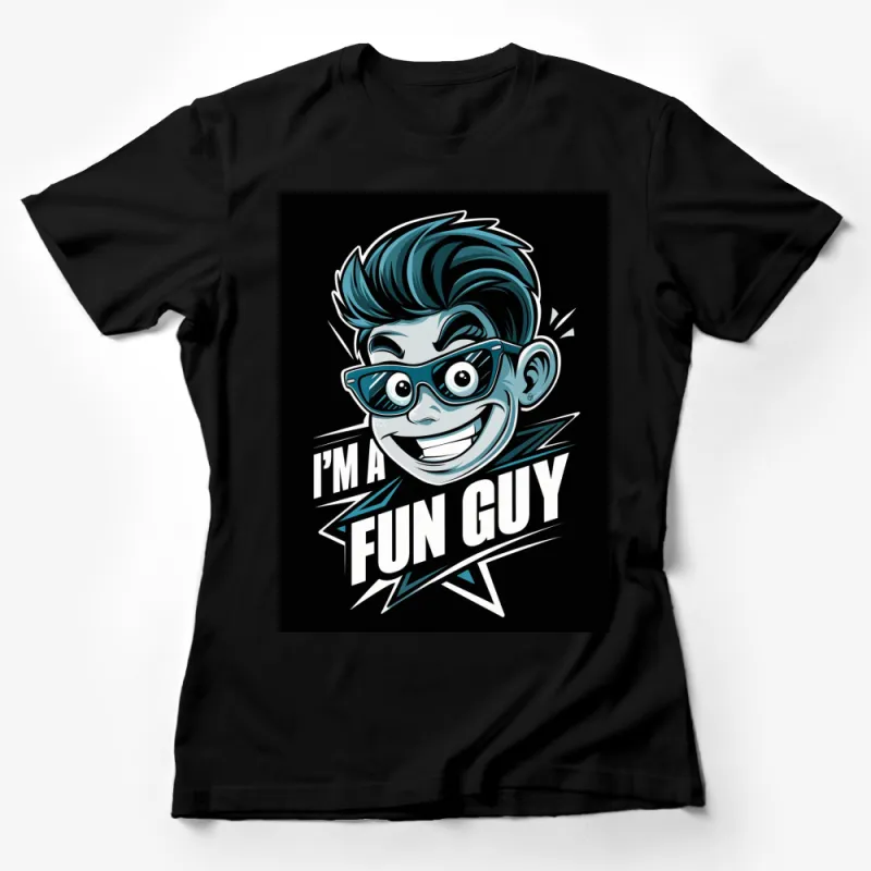 Fun Guy Cartoon T-Shirt, Cool Nerd Graphic Tee, Stylish Geek Shirt, Unique Gift Idea Female T-Shirt